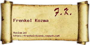 Frenkel Kozma névjegykártya